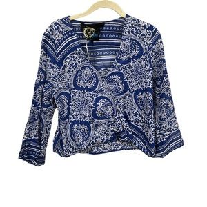 BRAND NEW Planet Blue Hayley Top in Indigo Scarf